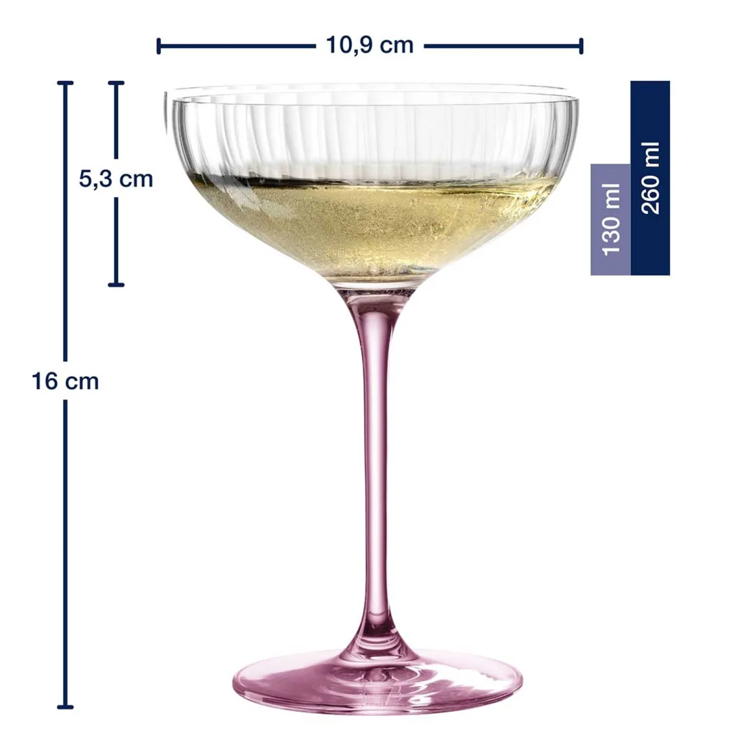Champagnerschale POESIA 260 ml rosé 6er-Set