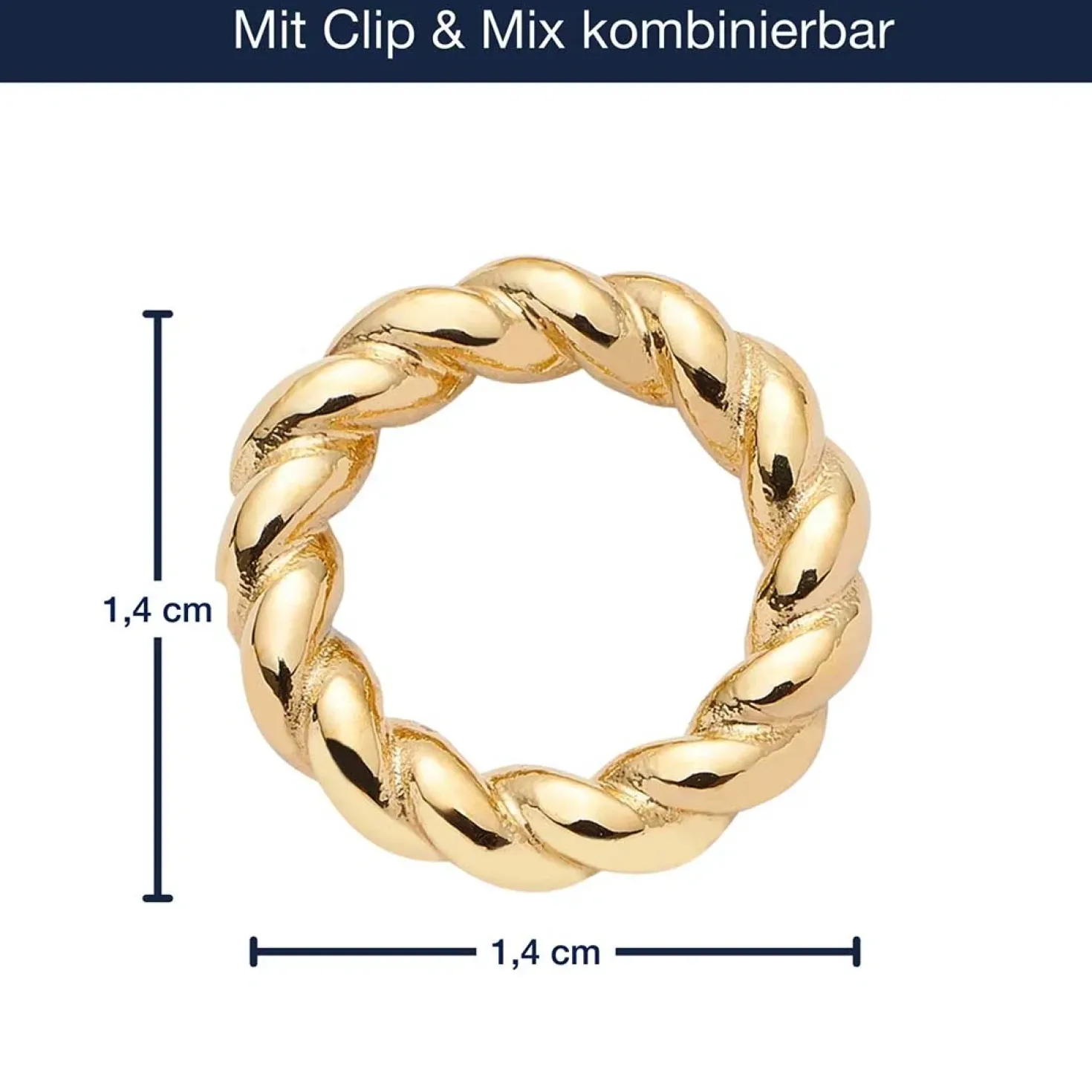 Edelstahlring LIESEL Clip & Mix gold