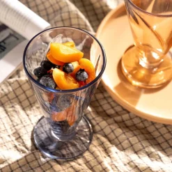 Eisbecher CONO 360 ml apricot / blau 4er-Set