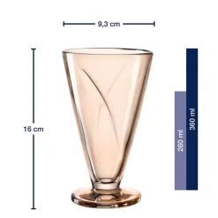 Eisbecher CONO 360 ml apricot / blau 4er-Set