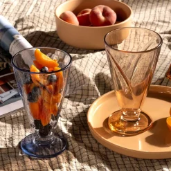 Eisbecher CONO 360 ml apricot / blau 4er-Set