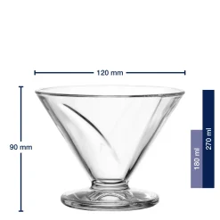 Eisschale aus Glas CONO 270 ml 4er-Set