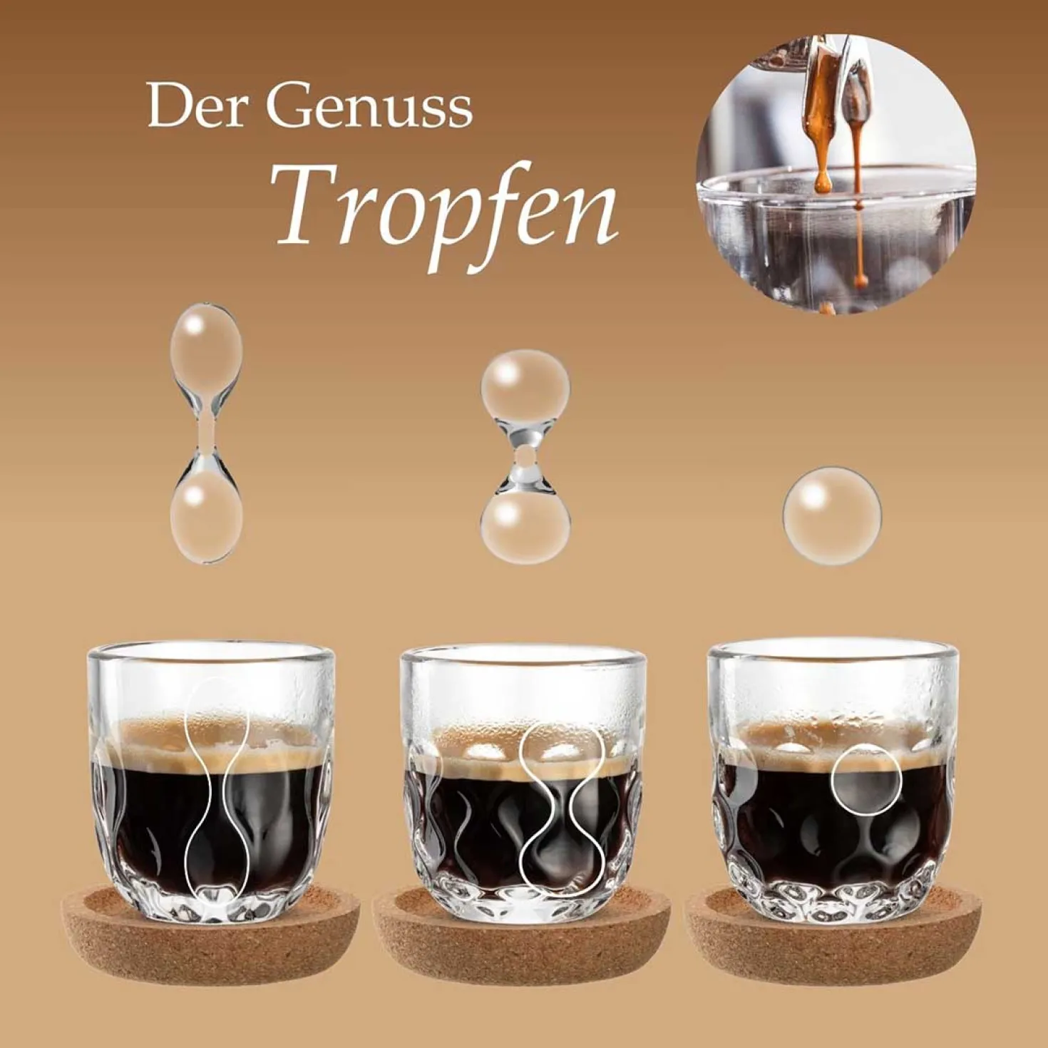 Espressoglas GOCCE 60ml 3. Variante 2er-Set