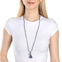 Halskette DONNA 80 cm blau Sommer