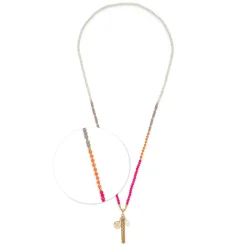Halskette SOLERA 80 cm gold pink