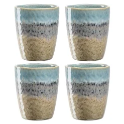 Keramikbecher MATERA 300ml blau/anthrazit/beige 4er-Set