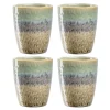 Keramikbecher MATERA 300 ml grün/anthrazit/beige 4er-Set