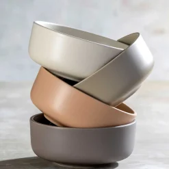 Keramikschale ROMA 16 cm taupe 6er-Set