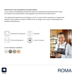 Keramikschale ROMA 16 cm taupe 6er-Set