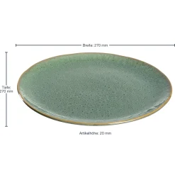 Keramikteller MATERA 27 cm grün 6er-Set