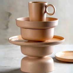 Keramikteller ROMA 20 cm apricot tief 6er-Set