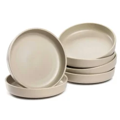 Keramikteller ROMA 20 cm beige tief 6er-Set