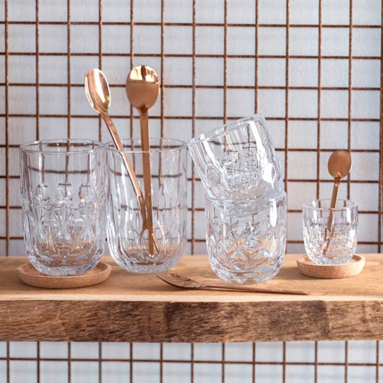 Korkuntersetzer GOCCE 9 cm 4er-Set