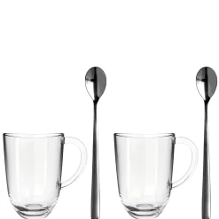 2 Latte Macchiato Tassen NAPOLI 380 ml + 2 Löffel