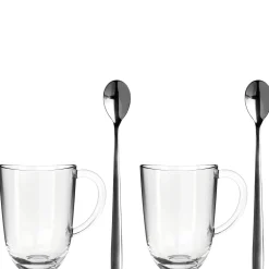 2 Latte Macchiato Tassen NAPOLI 380 ml + 2 Löffel