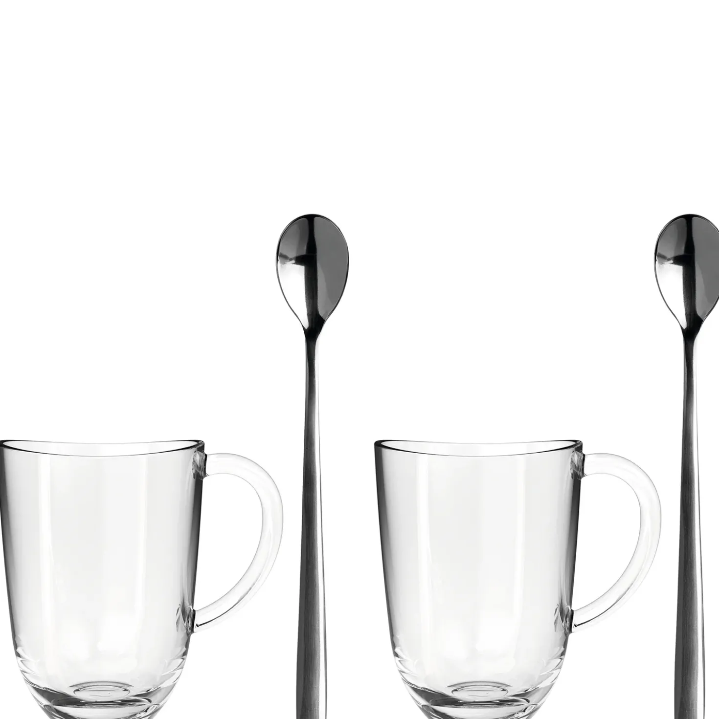 2 Latte Macchiato Tassen NAPOLI 380 ml + 2 Löffel