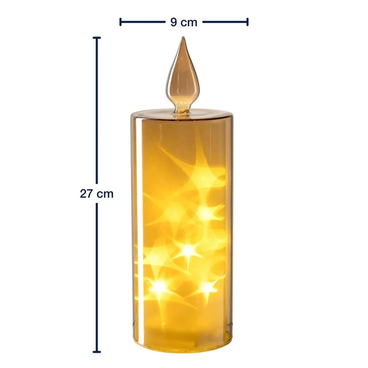 LED Kerze CAPANNA 27 cm gold