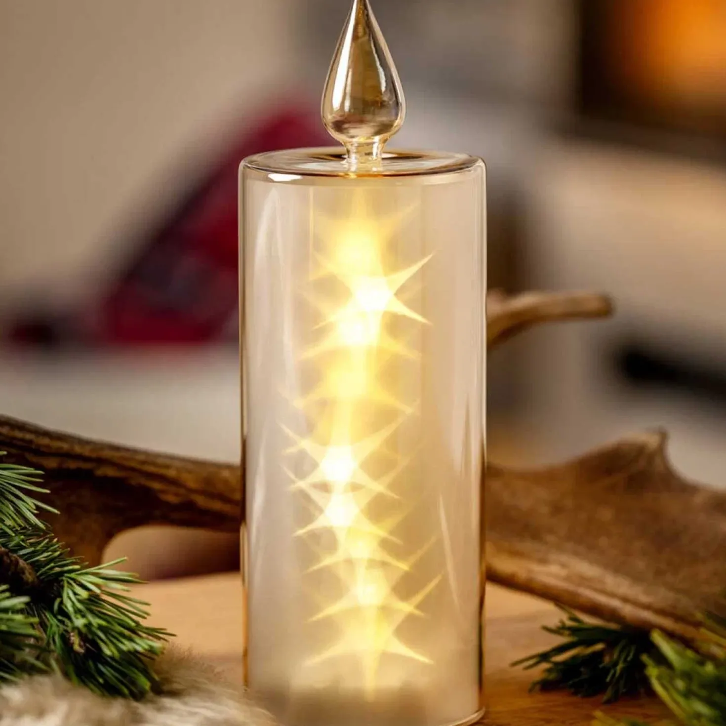 LED Kerze CAPANNA 27 cm gold