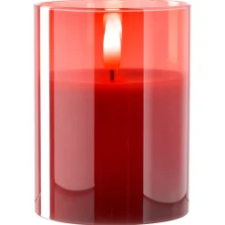 LED Kerze rot 10x8cm AUTENTICO