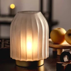 LED Lampe SILENZIO 22 cm grau satiniert