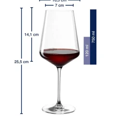 PUCCINI Rotweinglas 750 ml & Weißweinglas 560 ml 12er-Set