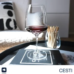 Rotweinglas CESTI 500 ml 6er-Set + Poliertuch