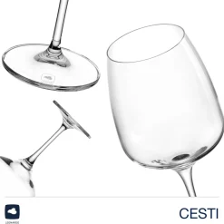 Rotweinglas CESTI 500 ml 6er-Set + Poliertuch