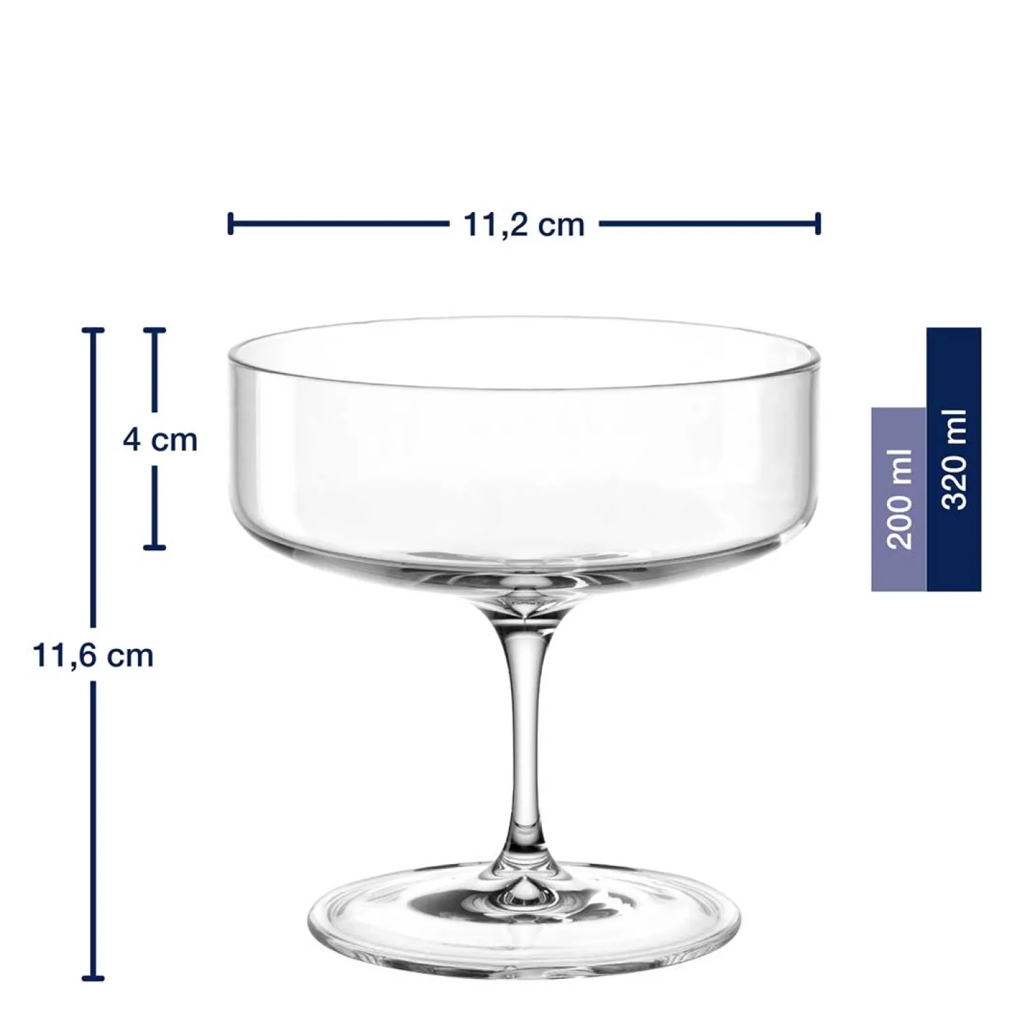 Schale auf Fuß BASSO 320 ml 2er-Set