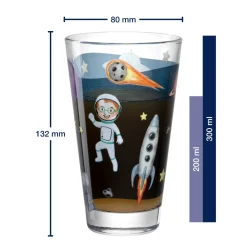 Trinkglas BAMBINI AVVENTURA 300 ml Weltall 6er-Set