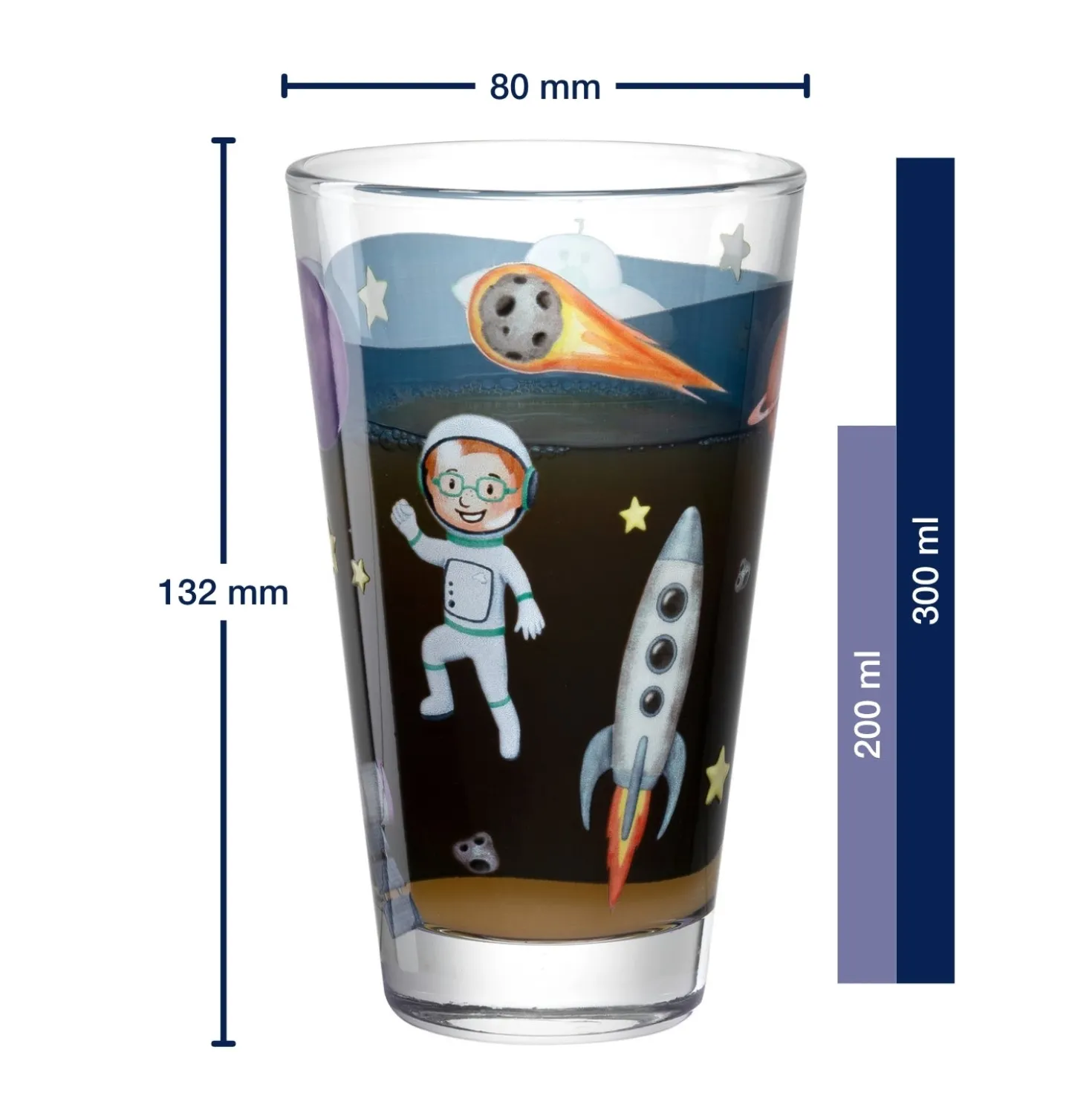 Trinkglas BAMBINI AVVENTURA 300 ml Weltall 6er-Set
