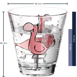 Trinkglas BAMBINI 215 ml Flamingo 6er-Set