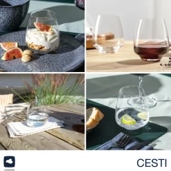 Trinkglas CESTI 460 ml 6er-Set + Poliertuch