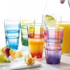 Trinkglas EVENT 330 ml lila gestreift 6er-Set