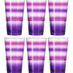 Trinkglas EVENT 330 ml lila gestreift 6er-Set