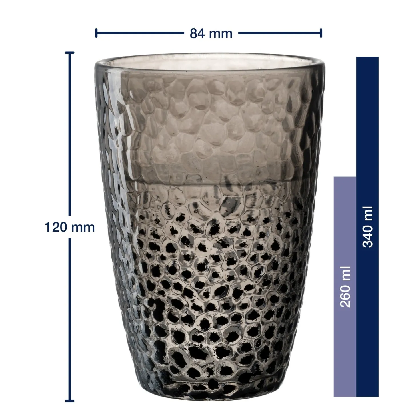 Trinkglas MATERA 340 ml anthrazit 4er-Set