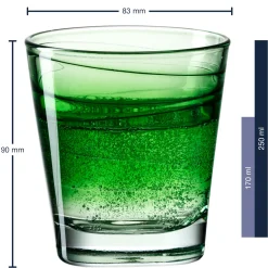 Trinkglas VARIO STRUTTURA 250 ml grün 6er-Set