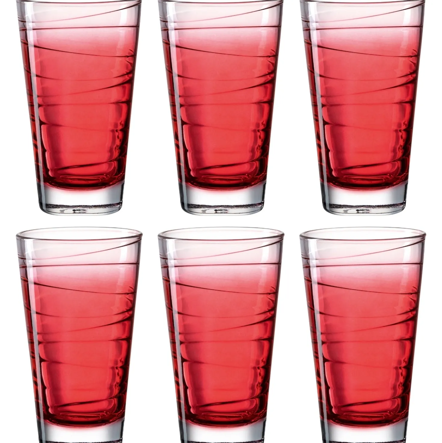 Trinkglas VARIO STRUTTURA 280 ml rot 6er-Set