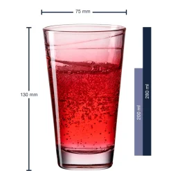 Trinkglas VARIO STRUTTURA 280 ml rot 6er-Set