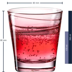 Trinkglas VARIO STRUTTURA 250 ml rot 6er-Set