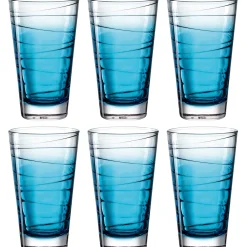 Trinkglas VARIO STRUTTURA 280 ml blau 6er-Set