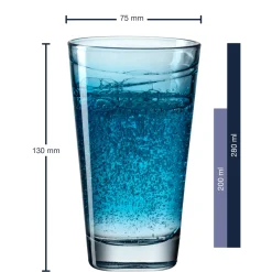 Trinkglas VARIO STRUTTURA 280 ml blau 6er-Set