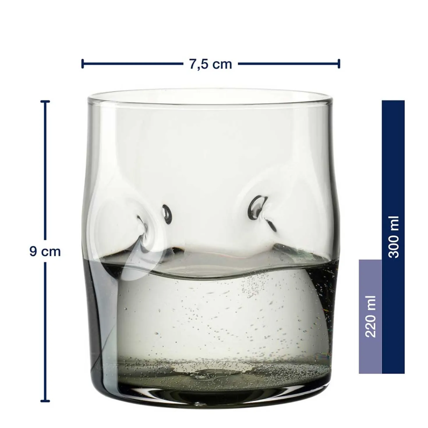 Trinkglas VESUVIO 300 ml grau 4er-Set
