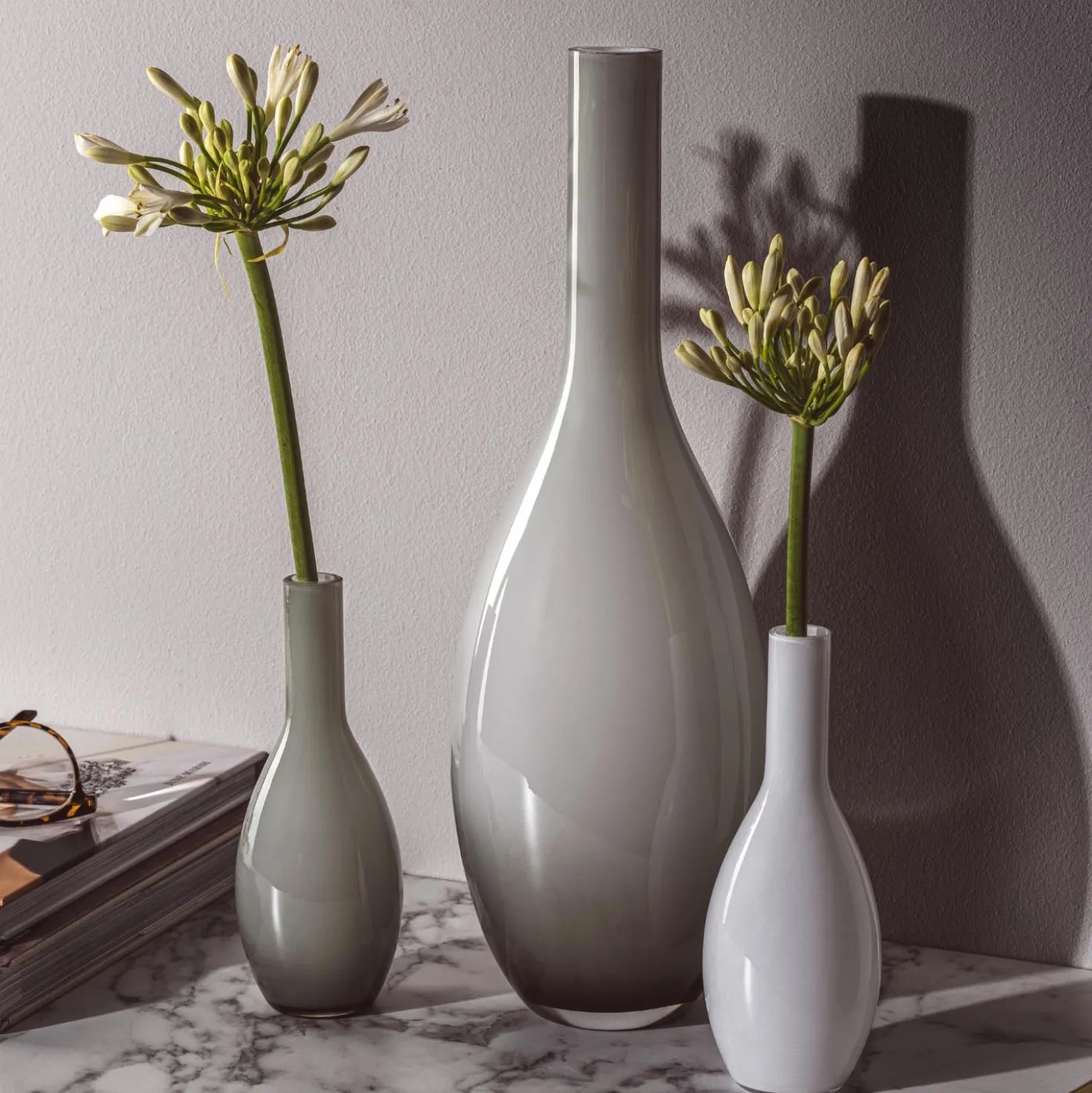 Vase BEAUTY 39 cm grau