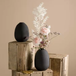 Vase CASOLARE 19 cm schwarz Metall