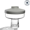 Vase RIVA mit Aufsatz 22 cm grau