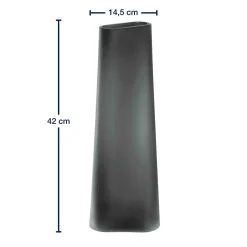 Vase TURNO 42 cm grau satiniert
