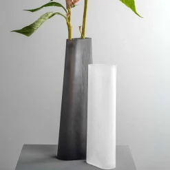 Vase TURNO 42 cm grau satiniert
