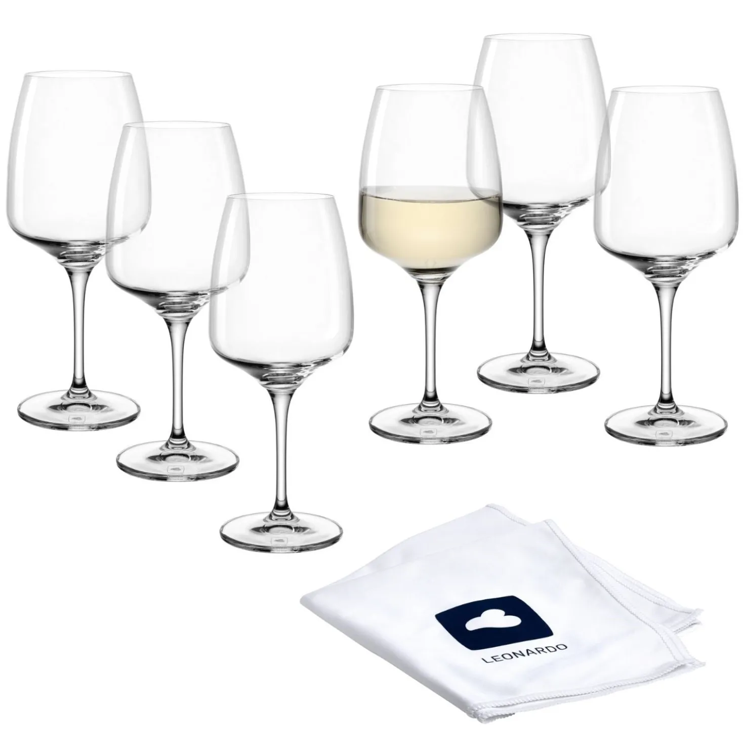 Weißweinglas CESTI 360 ml 6er-Set + Poliertuch