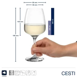 Weißweinglas CESTI 360 ml 6er-Set + Poliertuch